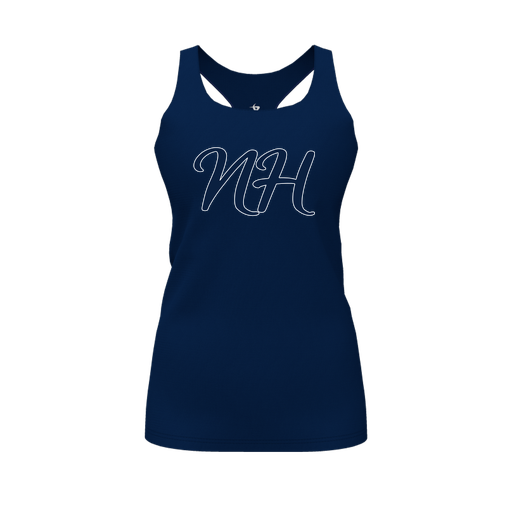 [CUS-DFW-RCBK-PER-NVY-FYS-LOGO2] Decker Racerback Tank Top (Female Youth S, Navy, Logo 2)