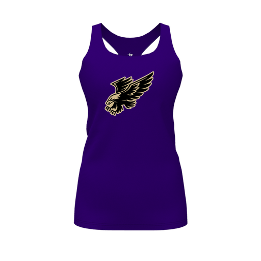 [FT0TRBPP-FYS-LOGO1] Decker Racerback Tank Top (Female Youth S, Purple, Logo 1)