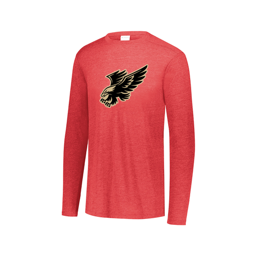 [FTLCUBRD-AXS-LOGO1] Decker Men's Tri-Blend T-Shirt - Long Sleeve (Adult XS, Red, Logo 1)