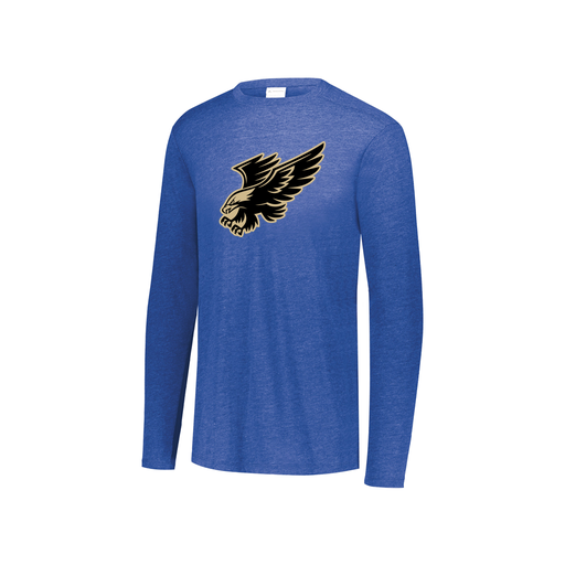 [FTLCUBRY-YS-LOGO1] Decker Youth Tri-Blend T-Shirt - Long Sleeve (Youth S, Royal, Logo 1)