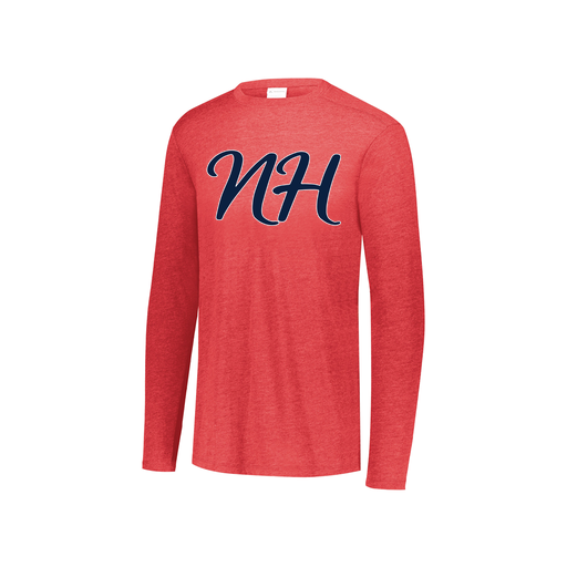 [FTLCUBRD-YS-LOGO2] Decker Youth Tri-Blend T-Shirt - Long Sleeve (Youth S, Red, Logo 2)