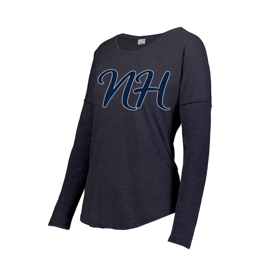 [FTLCUBNV-FAXS-LOGO2] Decker Women's Tri-Blend T-Shirt - Long Sleeve (Female Adult XS, Navy, Logo 2)